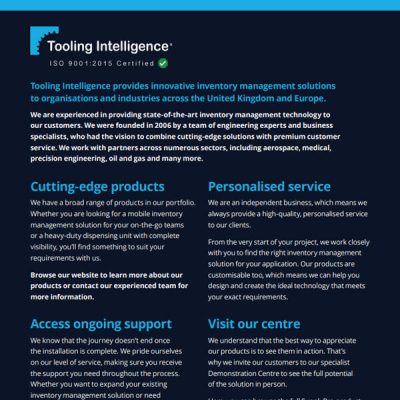 About Tooling Intelligence