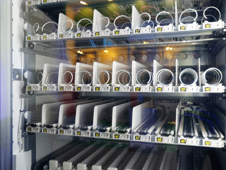 An empty vending machine.