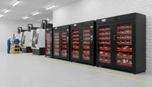 Image of Industrial Vending Machines in an industrial factory.